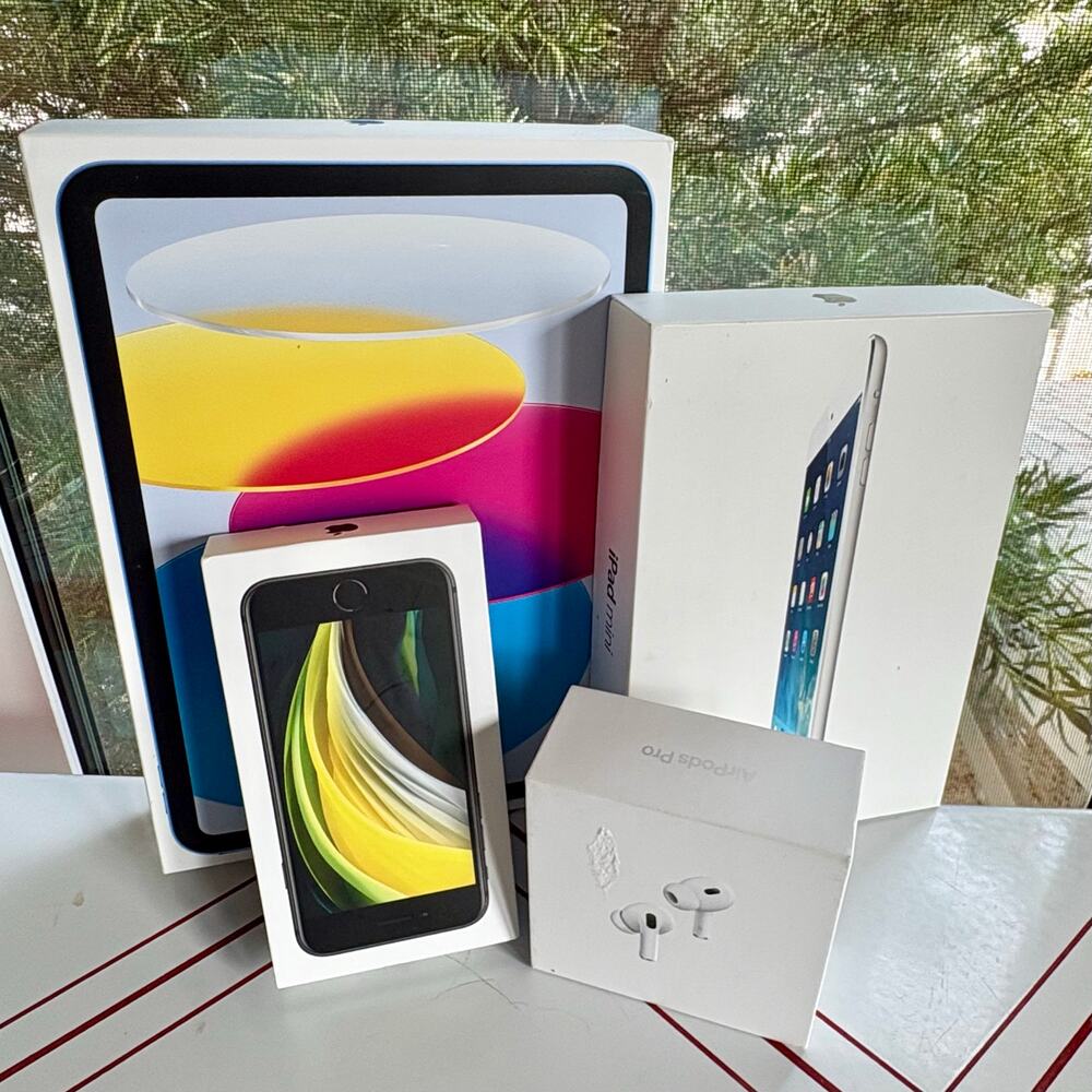 Lot of 4 EMPTY Apple Boxes, iPad iPhone SE AirPods Pro Packaging - Picture 3 of 14